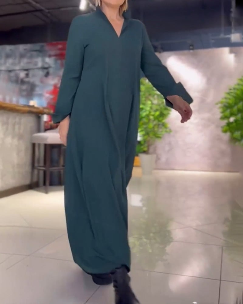 Uzila | Long, Loose Dress with Slit
