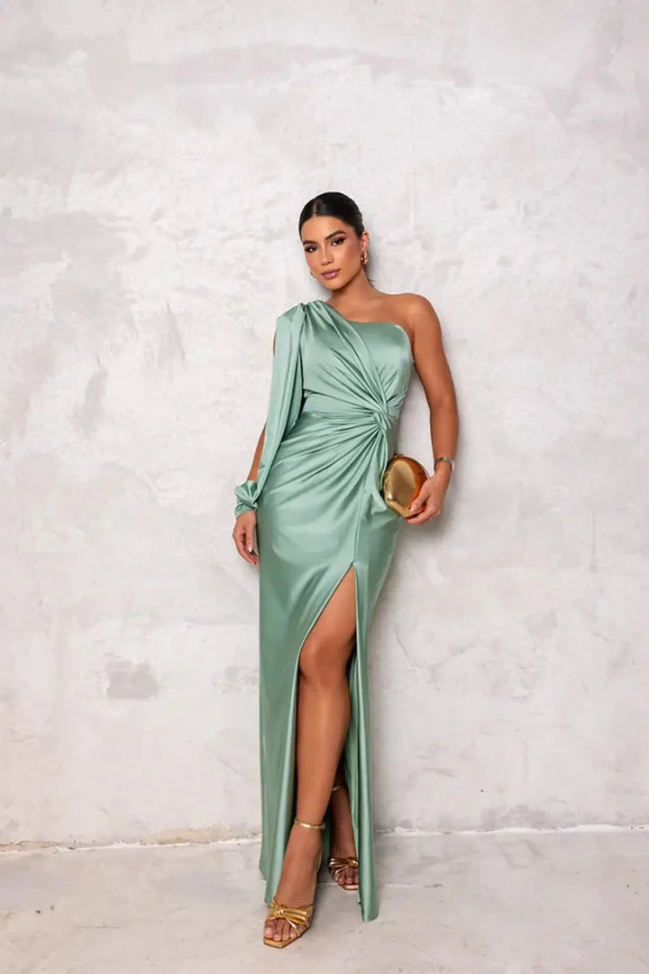 Women’s Elegant One-Shoulder Evening Dress