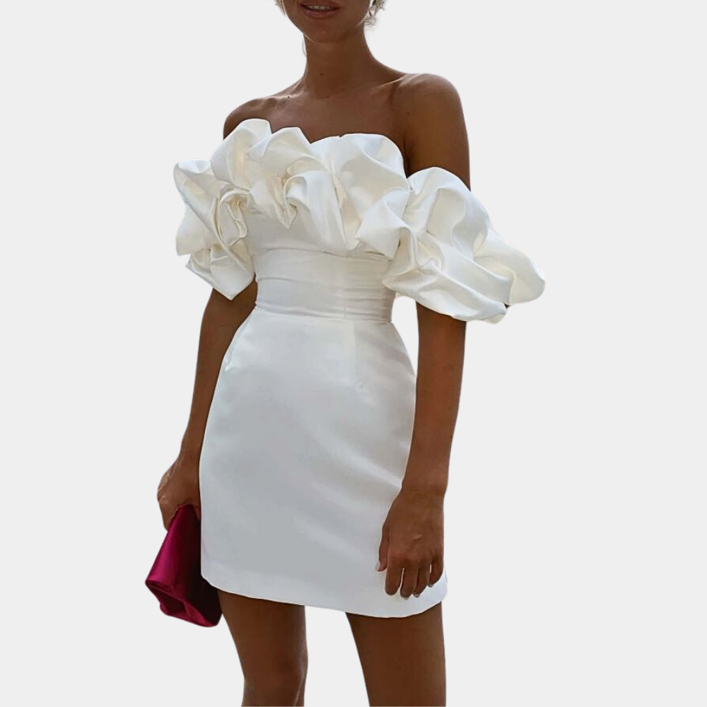 Women’s Off-Shoulder Puff Sleeve Mini Dress