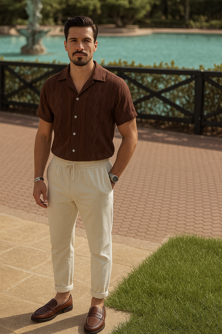 Men’s Summer Set – Patterned Shirt & Linen Pants