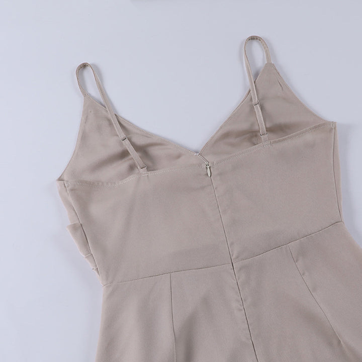 Women’s Elegant V-Neck Maxi Dress with Spaghetti Straps