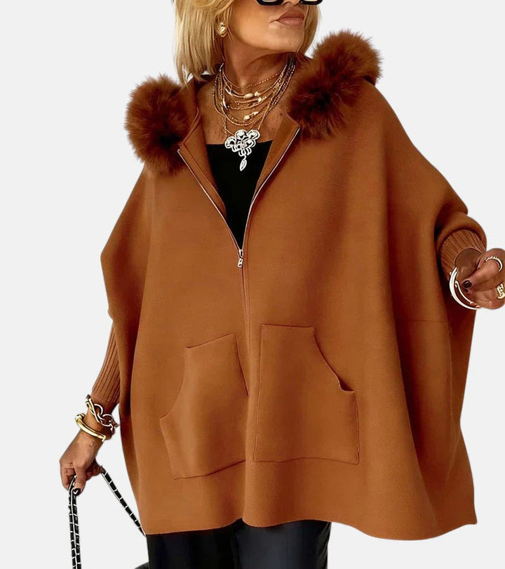 ARABELLE™ | Manteau décontracté à capuche avec col en fourrure