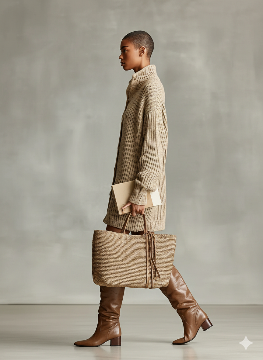 Robe mini femme camel élégante en cardigan oversize boutonné devant