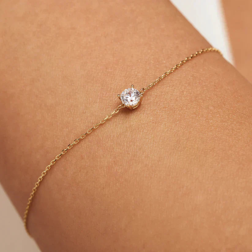 Dalynette | Bracelet avec pierres de moissanite en or 14 carats