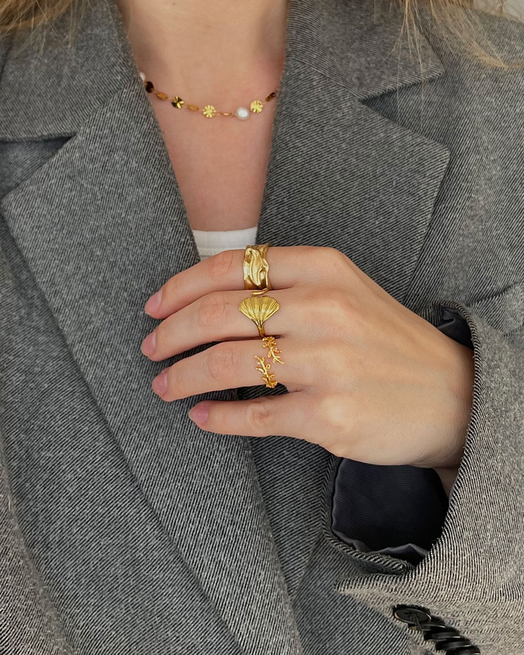 Jaylinette | Großer Ring 18 Karat Gold