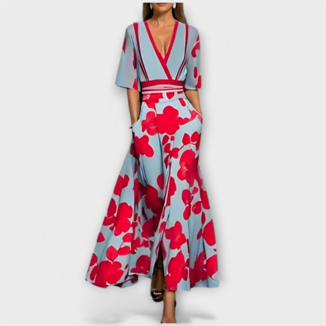 Elise - Elegancka sukienka o kroju tuby w kwiaty