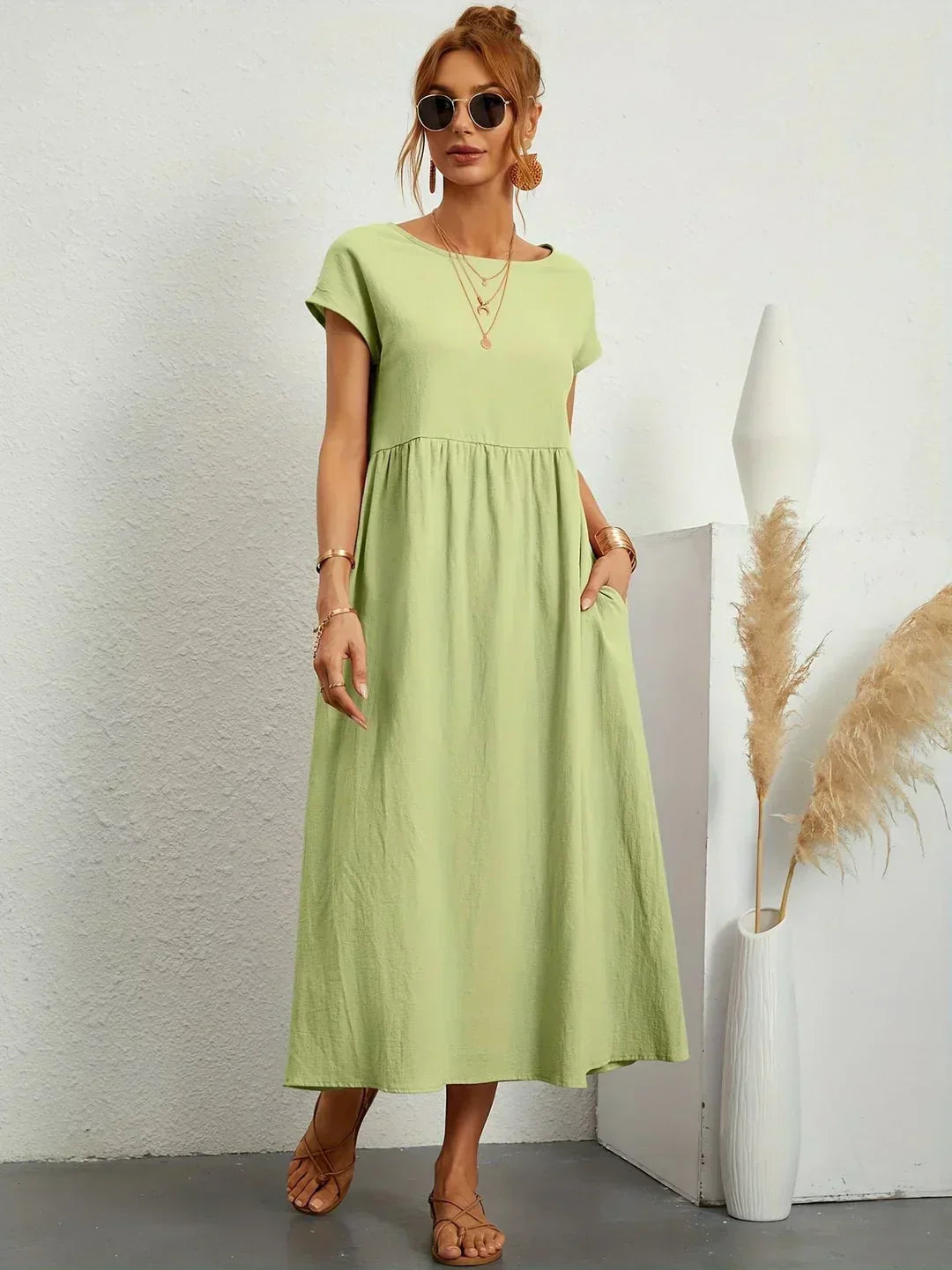 Gabrielle™ — Timeless Elegance Fluid Midi Dress