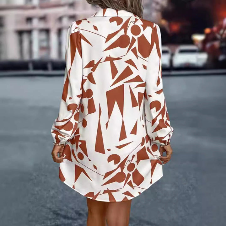 Women’s Button-Up Shirt Dress with Relaxed Fit