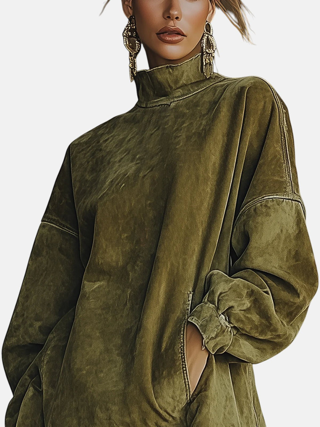 Sheri | Robe en suède frangée confortable