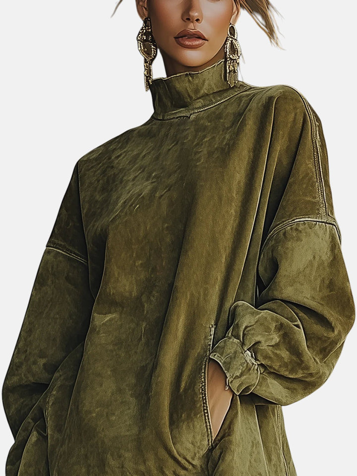 Sheri | Robe en suède frangée confortable