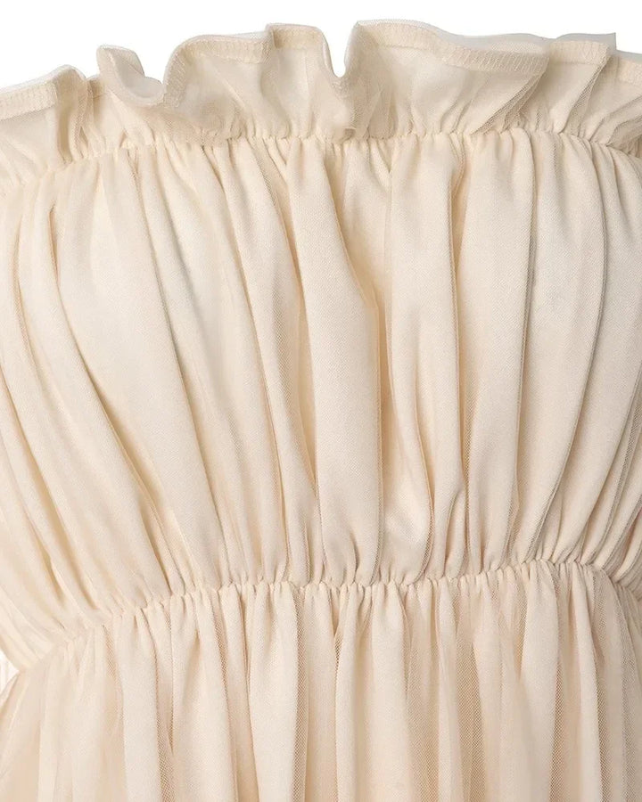 Women’s Off-Shoulder Ruffle Chiffon Mini Dress