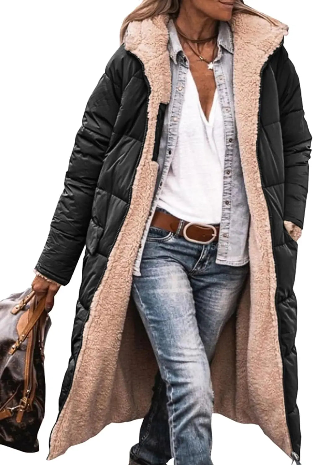 Lena Manteau matelassé réversible à capuche