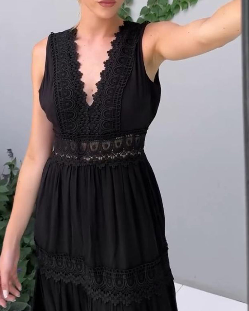 Daniela | Elegant Lace Tank Dress with V-Neck