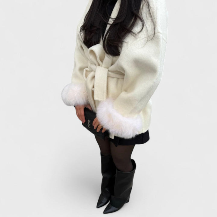 Woolcat – Manteau élégant avec détails en fourrure