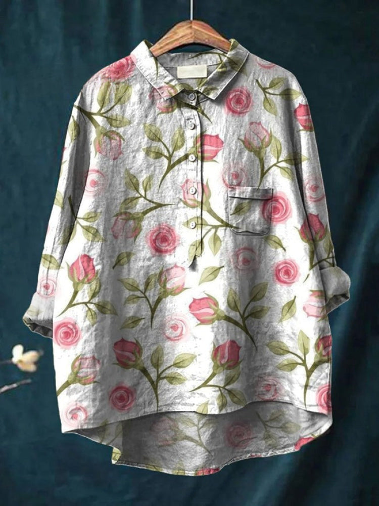 Zora | Chemise brodée florale vibrante
