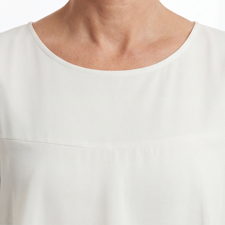 Vestido Feminino com Babados e Mangas Três Quartos