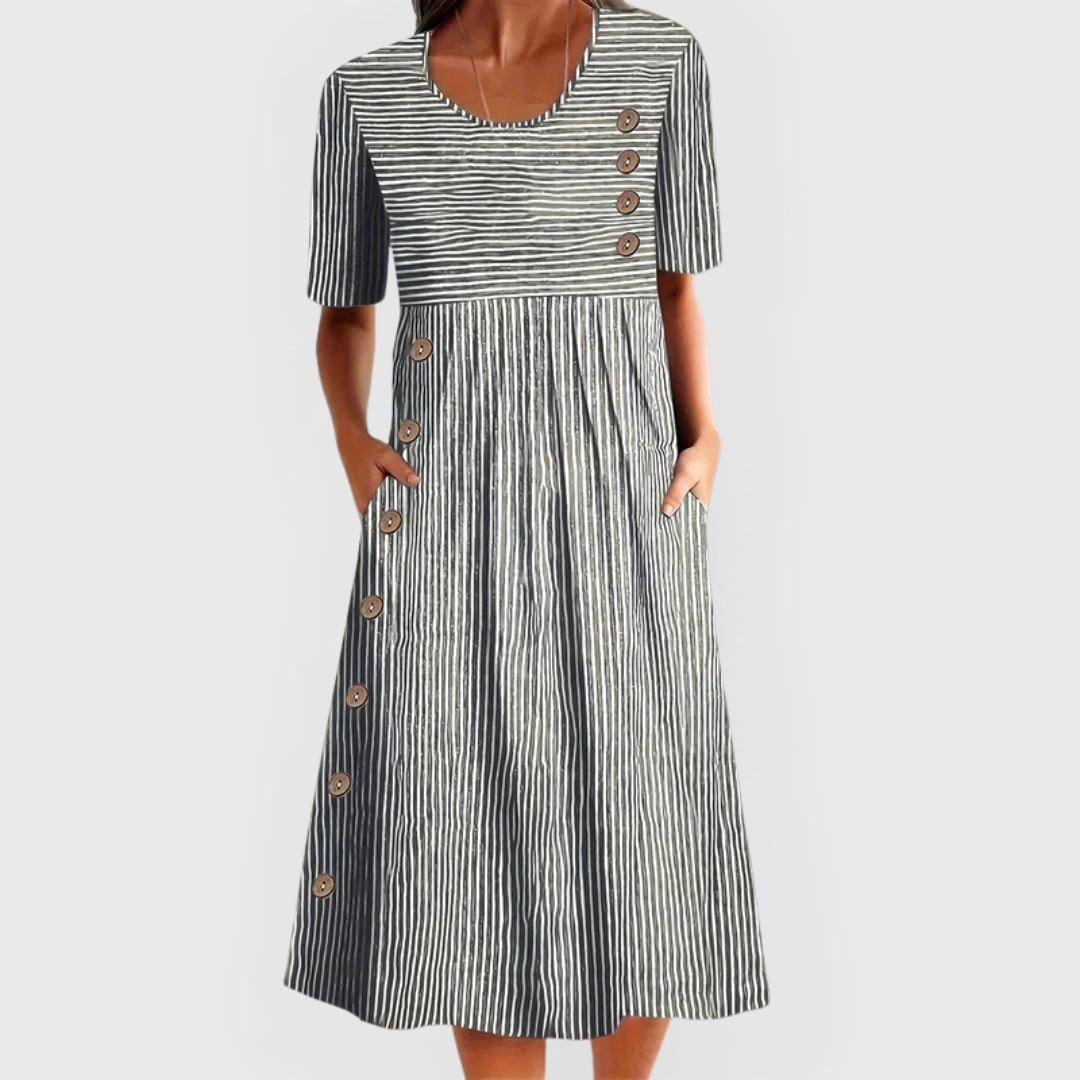 Wanda™ Robe midi rayée