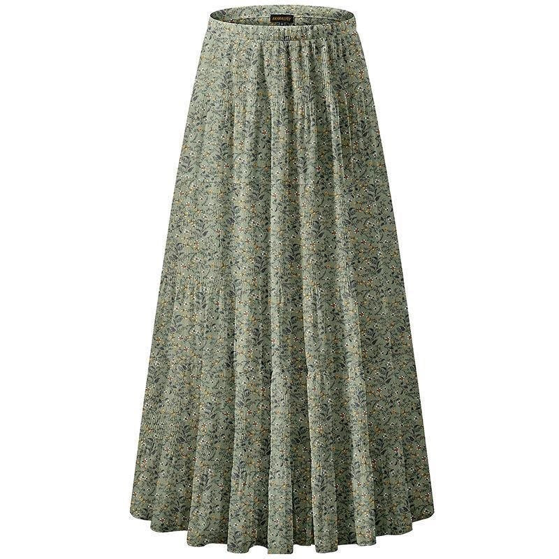 Jupe à taille élastique à imprimé floral automne et hiver
