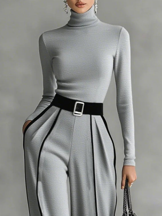 Olivia | White Trim Two-Piece Set