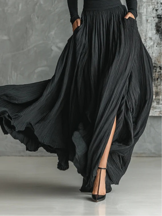 Avery | Black Turtleneck Skirt Set