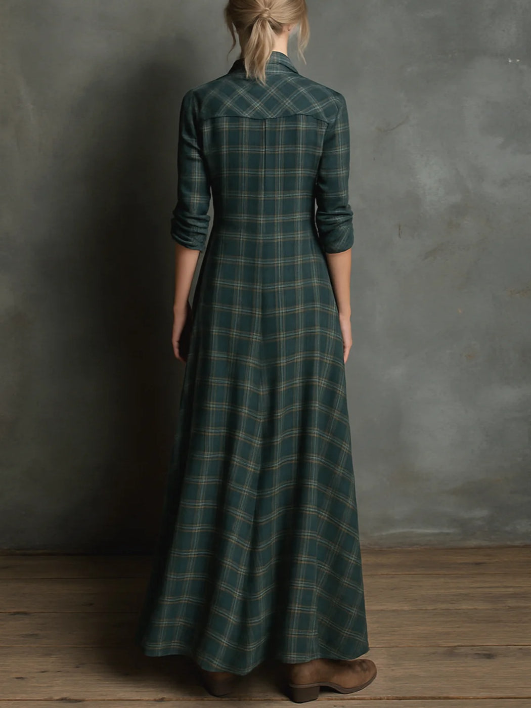 Soraya | Robe maxi à carreaux