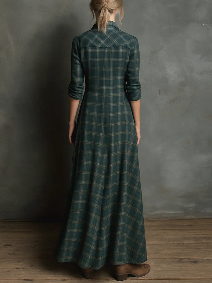 Soraya | Robe maxi à carreaux