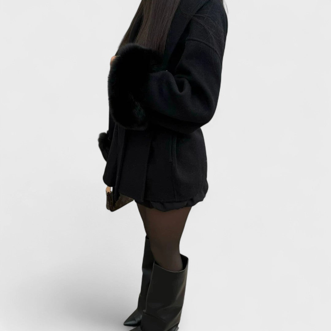 Woolcat – Manteau élégant avec détails en fourrure