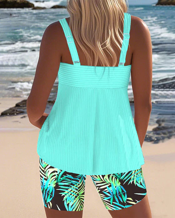 Daphne™ | Short tankini côtelé lumineux