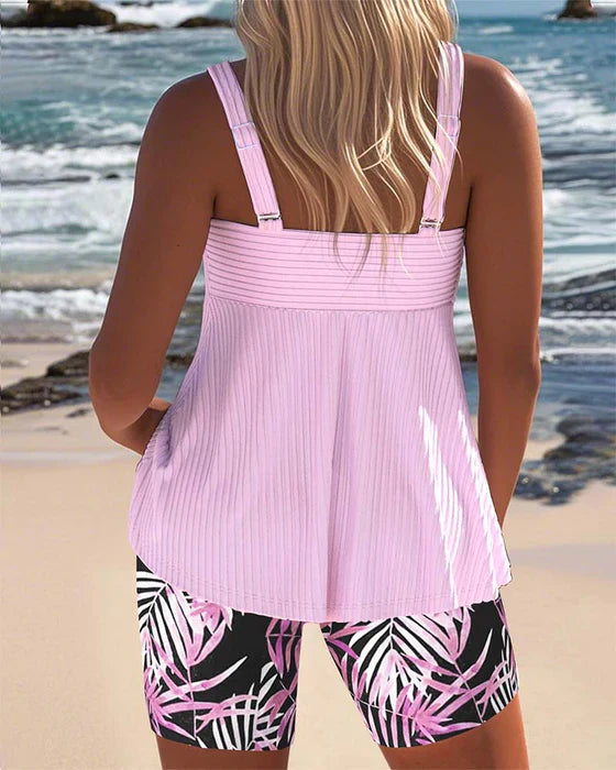 Daphne™ | Short tankini côtelé lumineux