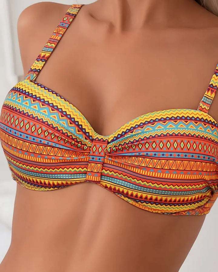Rose™ | Maillot de bain deux pièces à imprimé rayé