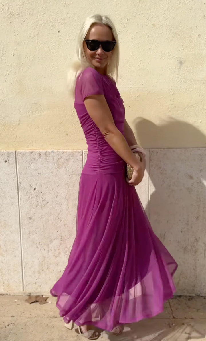 Lauren | Robe en chiffon à encolure ronde pour femmes