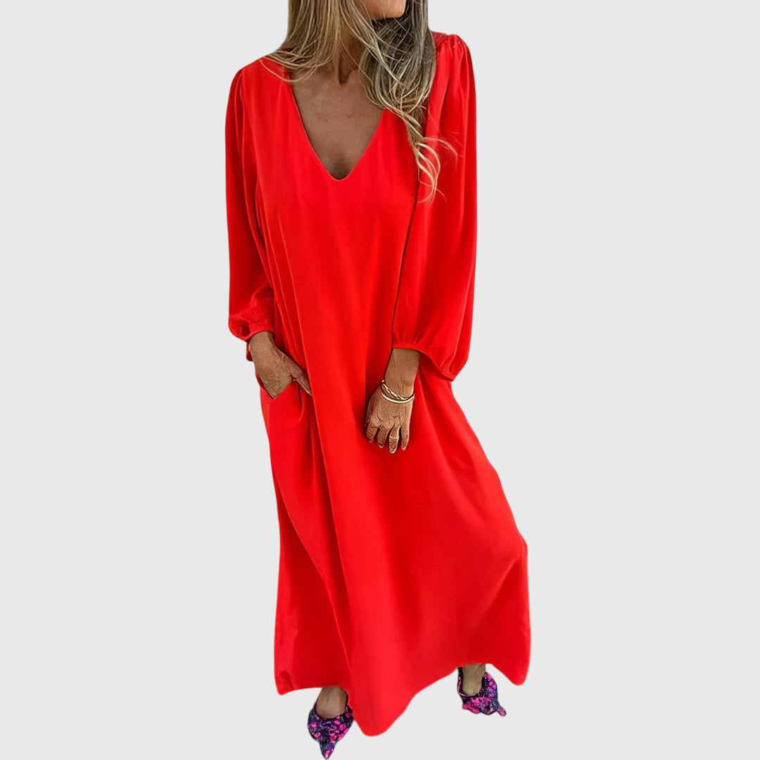 Carol™ - Dlouhé boho šaty s kapsami