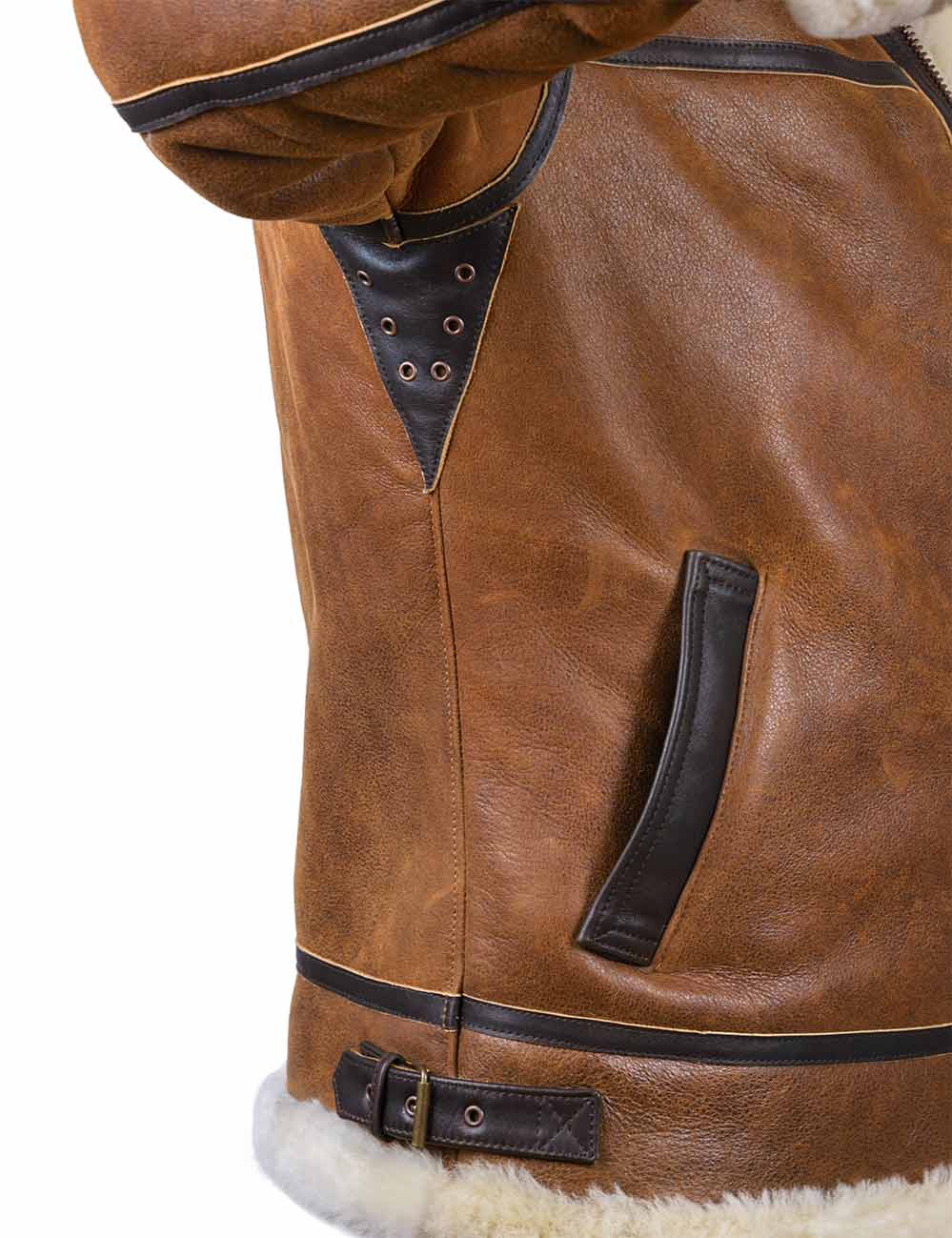 Aron - Blouson aviateur avec capuche en fourrure
