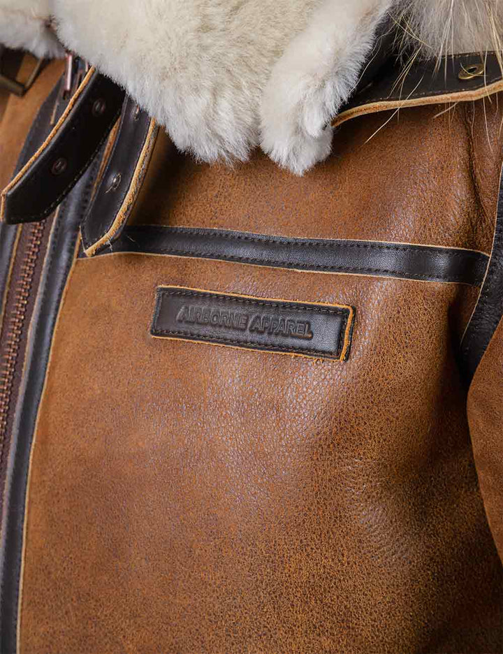 Aron - Blouson aviateur avec capuche en fourrure