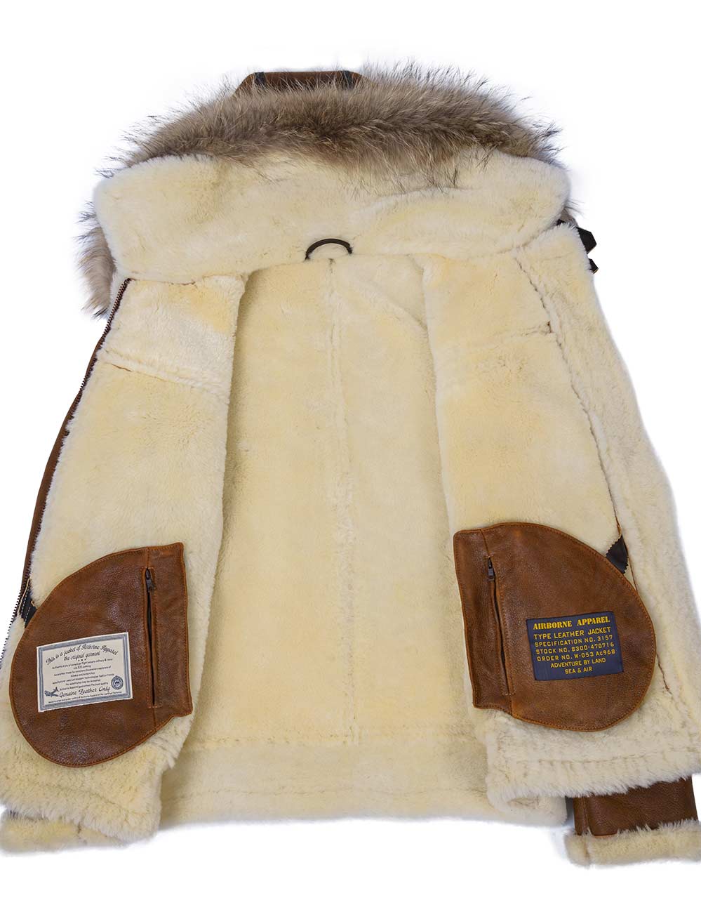 Aron - Blouson aviateur avec capuche en fourrure