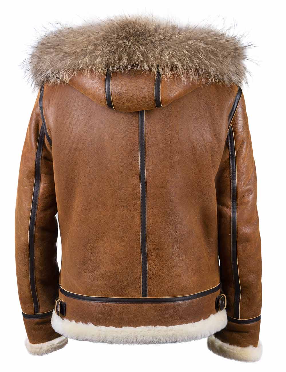 Aron - Blouson aviateur avec capuche en fourrure