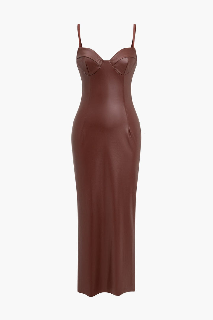 Sophia | Vestido maxi de piel seductor – Sexy y elegante