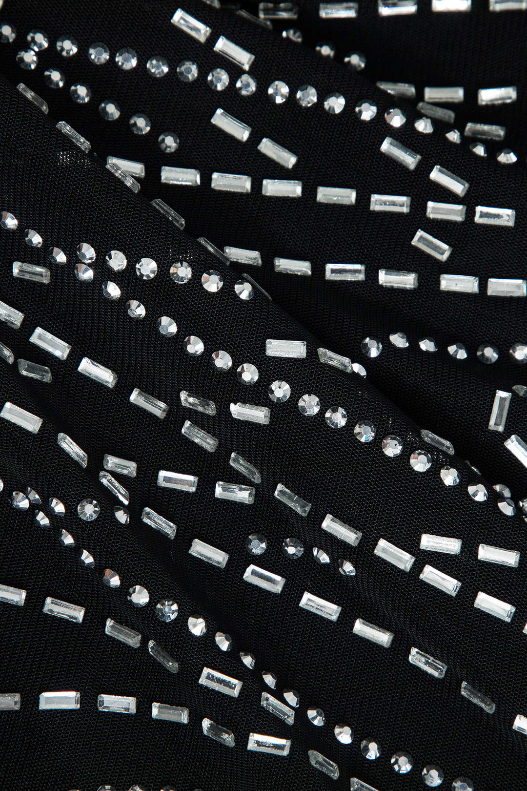 Celeste | Mini Vestido de Malla con Adornos de Diamantes de Imitación – Glamour Brillante para Noches Inolvidables