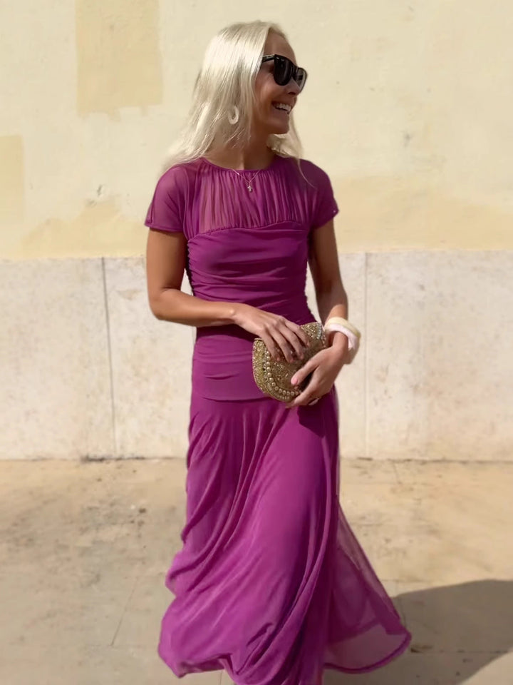 Lauren | Robe en chiffon à encolure ronde pour femmes