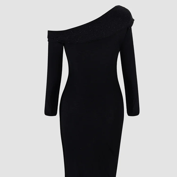 Robe de soirée pour femme | ajustée, asymétrique avec brillance