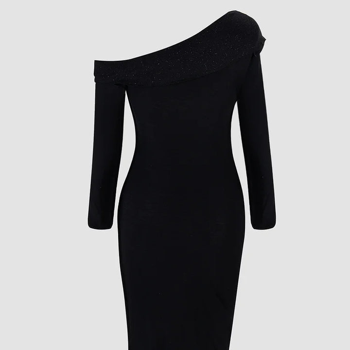 Robe de soirée pour femme | ajustée, asymétrique avec brillance