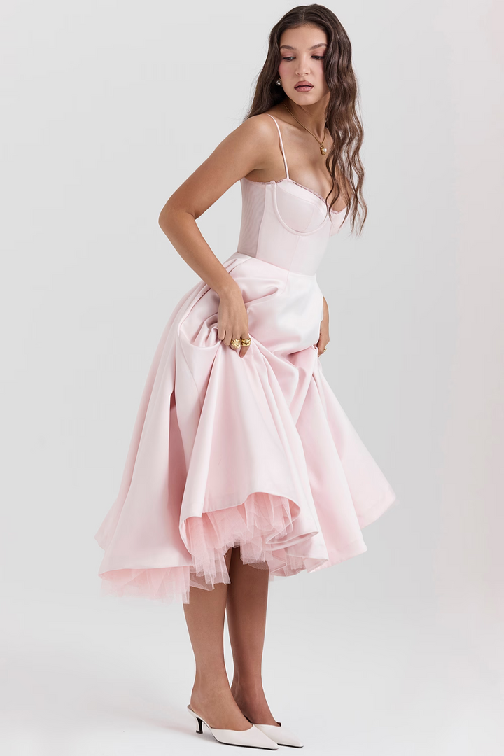 Addison | robe midi décontractée à double couche pour tous les jours