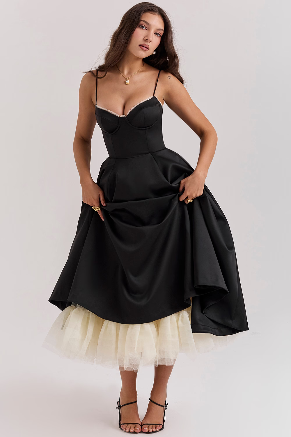 Addison | robe midi décontractée à double couche pour tous les jours