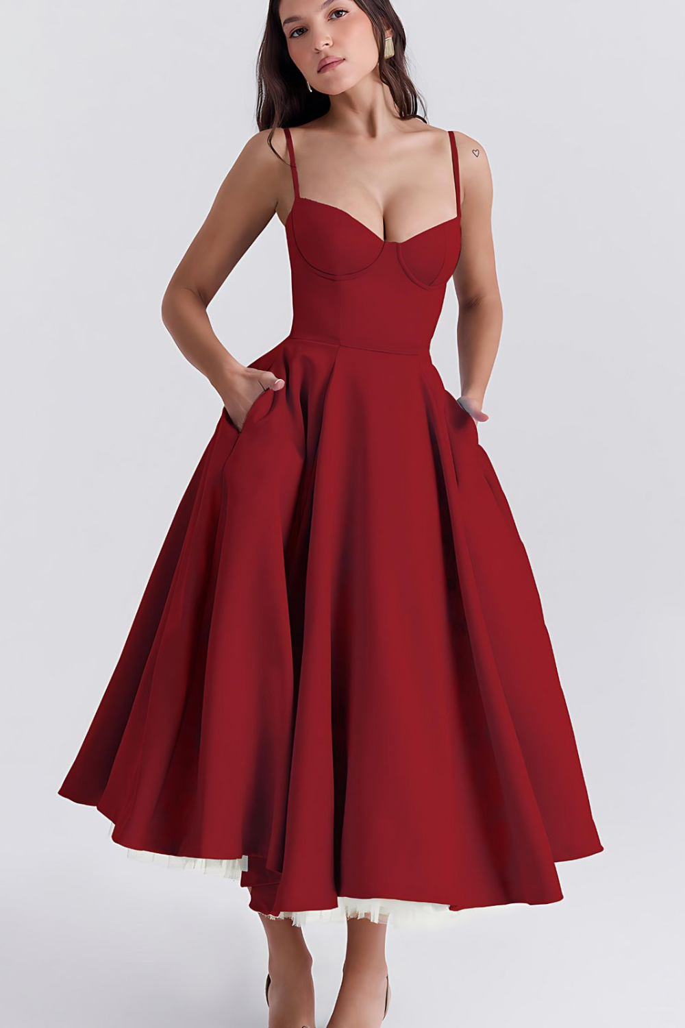 Addison | robe midi décontractée à double couche pour tous les jours