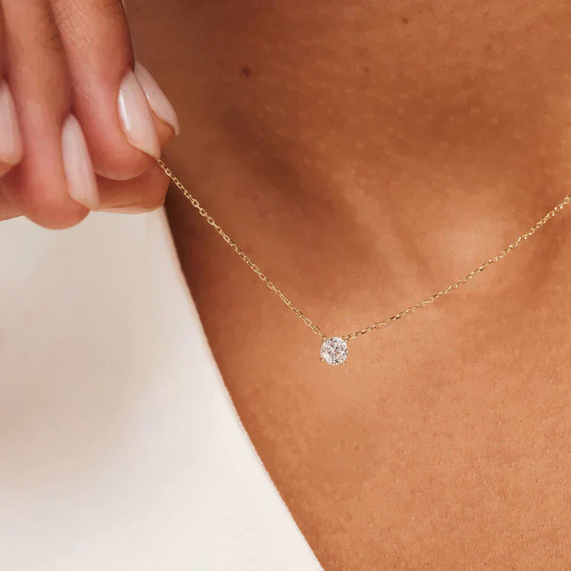 Ysavienna | Collier pierre de moissanite en or 14 carats