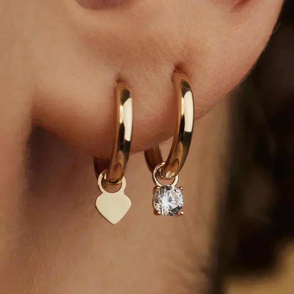 Amarissea | Boucles d'oreilles créoles Pierre Moonbeam Or 14 carats
