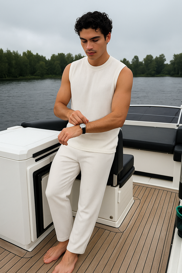 Conjunto de verano sin mangas para hombre – Ligero y transpirable