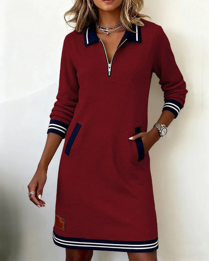 Robe sportive avec col et fermeture éclair