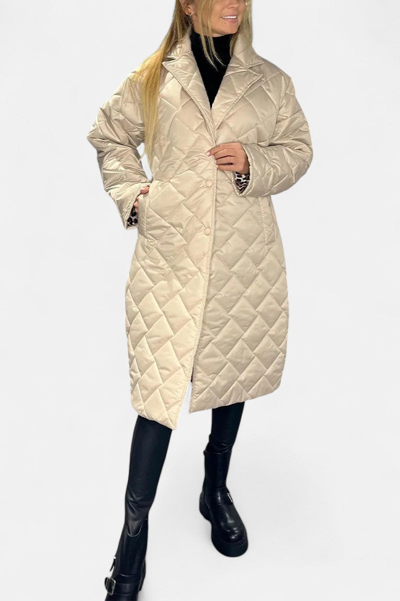 Ofira – Manteau matelassé avec doublure léopard