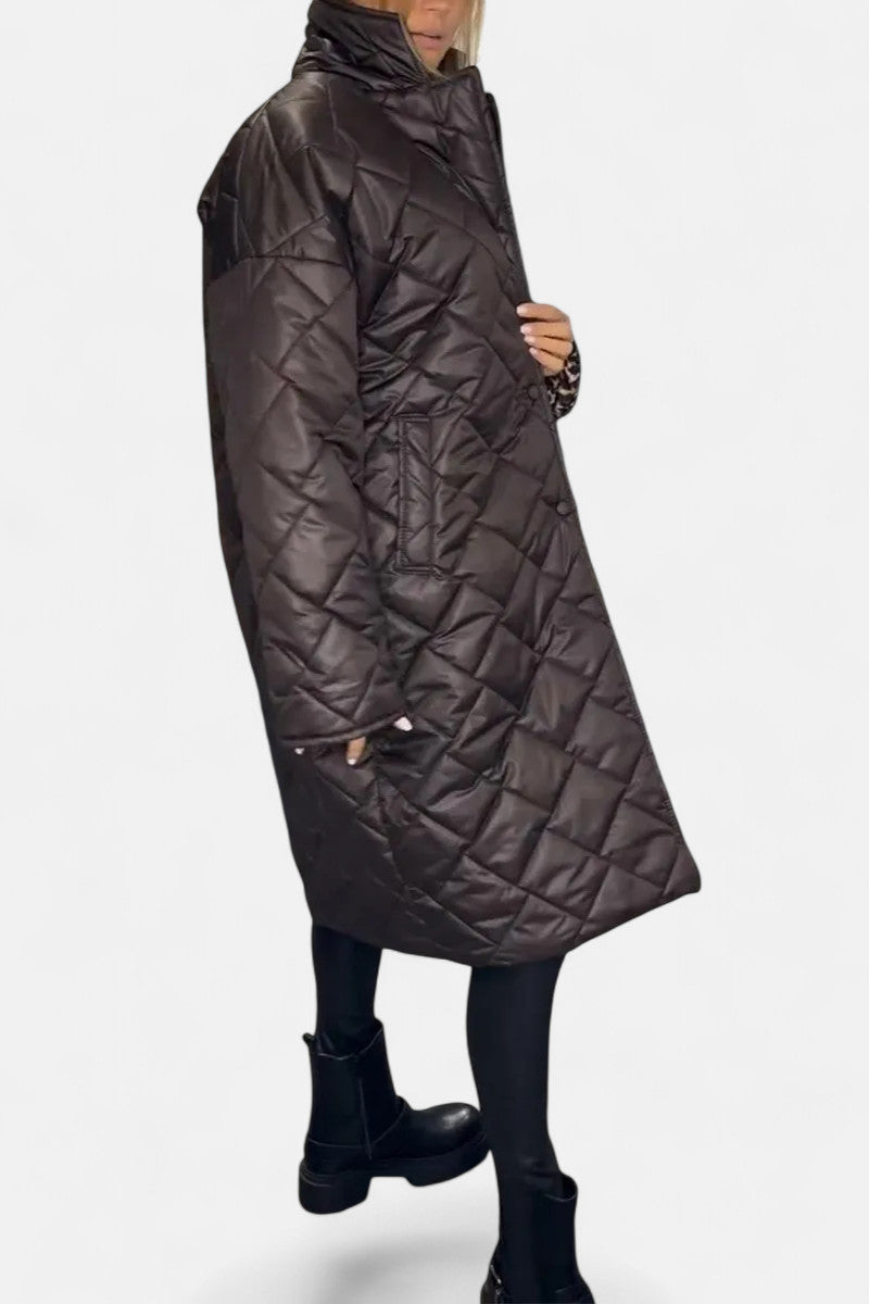 Ofira – Manteau matelassé avec doublure léopard